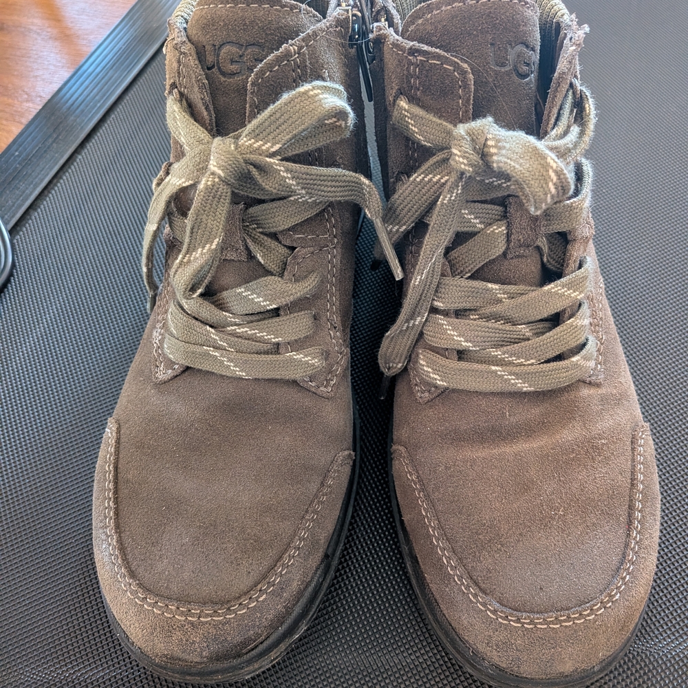 UGG Women's Green Suede Lace-Up Ankle Boots